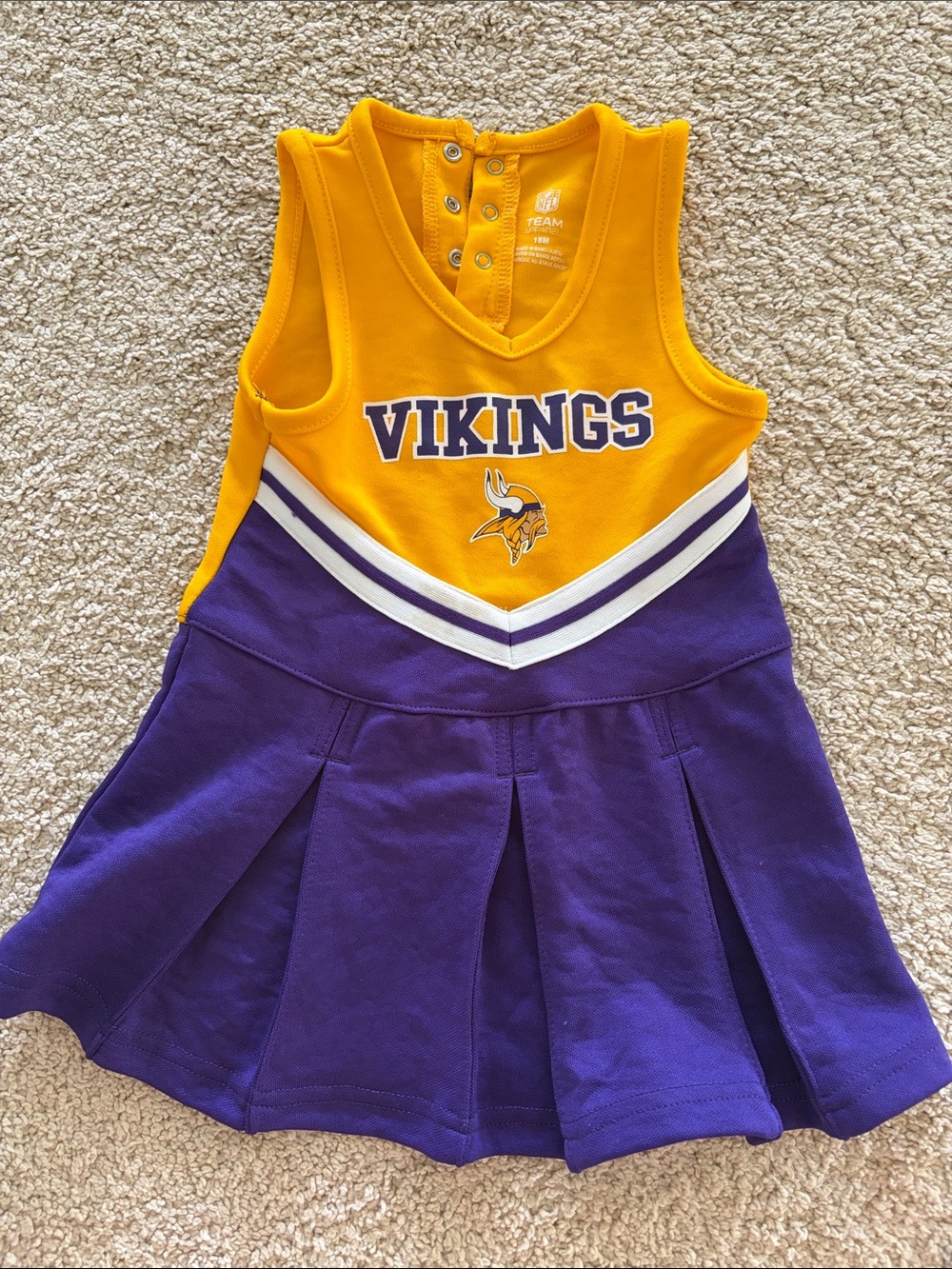 NFL Vikings Girls Gold and Purple Cheer Tank Dress